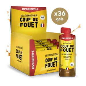 CARTON DE 36 GELS ENERGETIQUES OVERSTIMS COUP DE FOUET COLA
